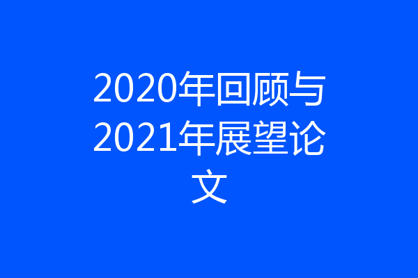2020年回顾与2021年展望论文