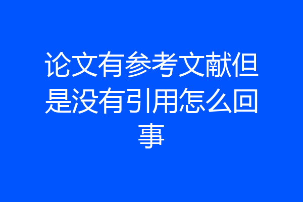 论文有参考文献但是没有引用怎么回事