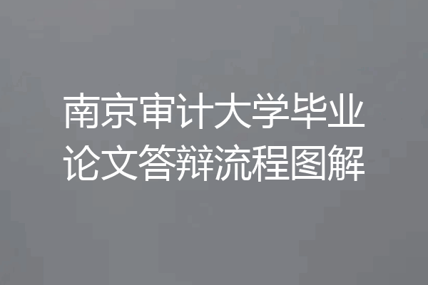 南京审计大学毕业论文答辩流程图解