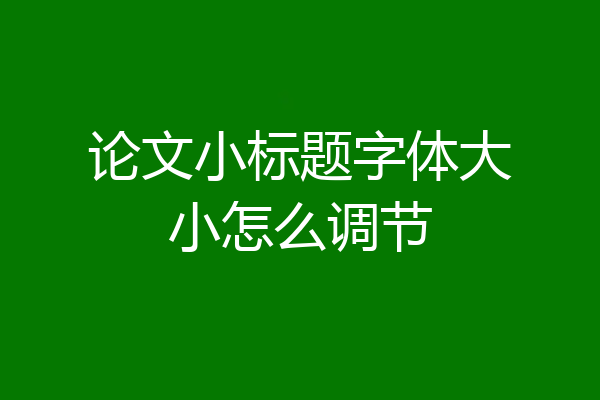 论文小标题字体大小怎么调节