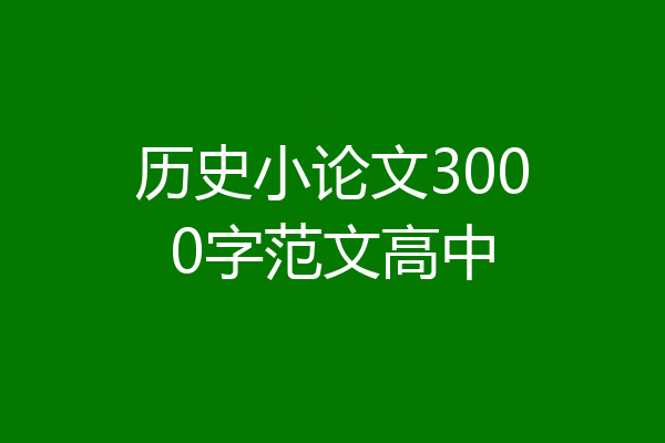 历史小论文3000字范文高中
