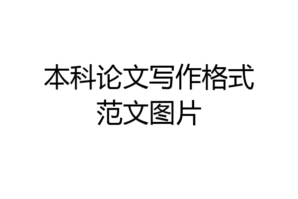 本科论文写作格式范文图片