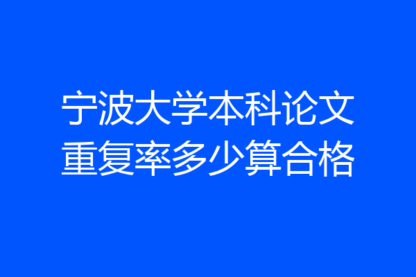 宁波大学本科论文重复率多少算合格