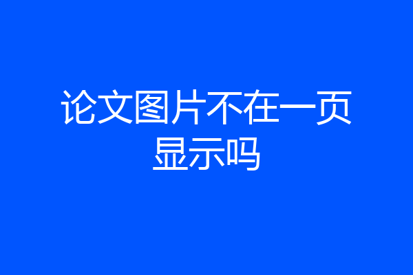 论文图片不在一页显示吗