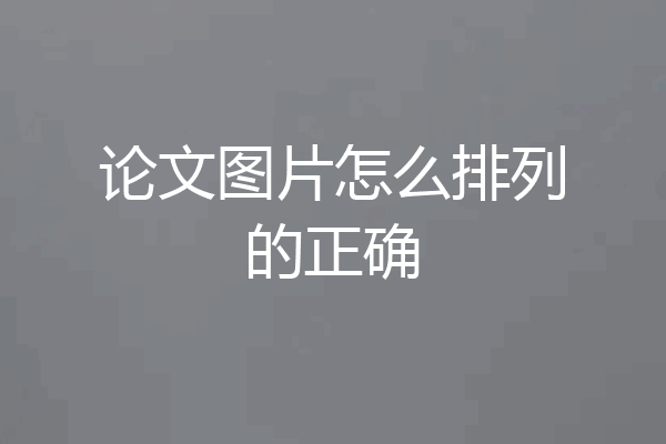 论文图片怎么排列的正确