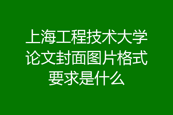 上海工程技术大学论文封面图片格式要求是什么