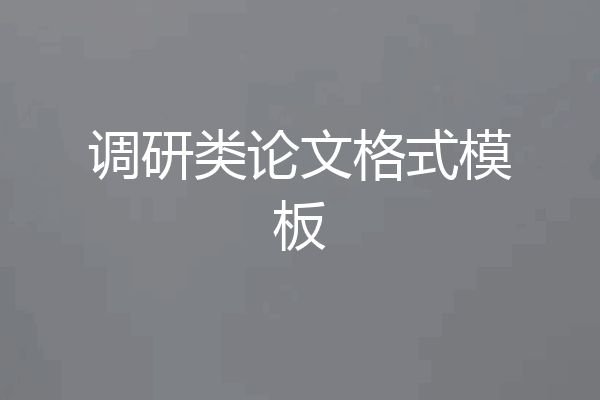 调研类论文格式模板
