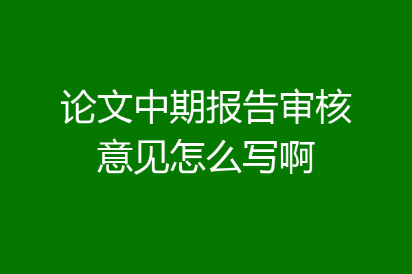 论文中期报告审核意见怎么写啊
