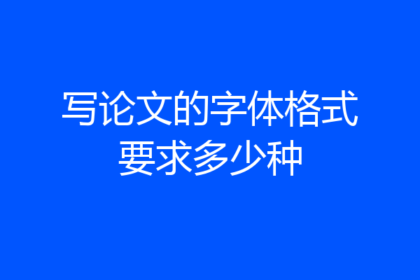 写论文的字体格式要求多少种