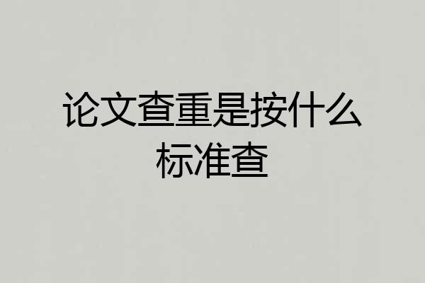 论文查重是按什么标准查