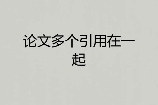 论文多个引用在一起