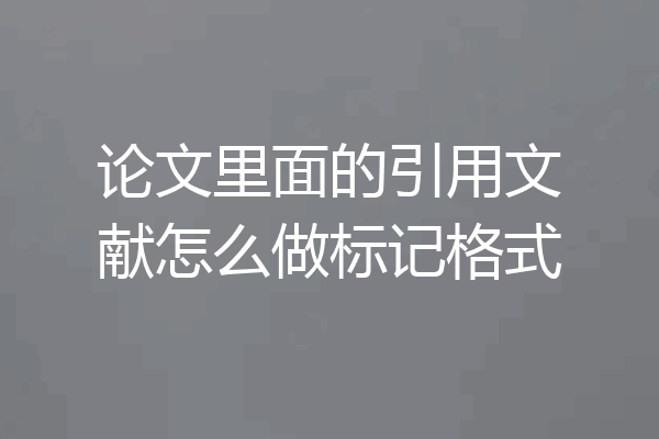 论文里面的引用文献怎么做标记格式