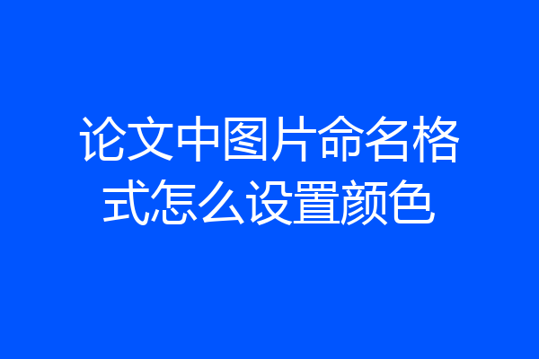 论文中图片命名格式怎么设置颜色