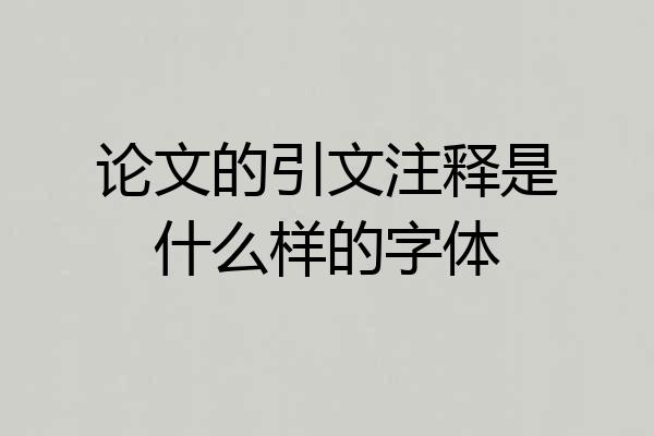论文的引文注释是什么样的字体
