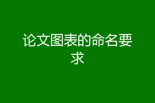 论文图表的命名要求