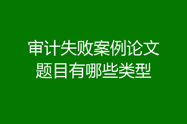审计失败案例论文题目有哪些类型