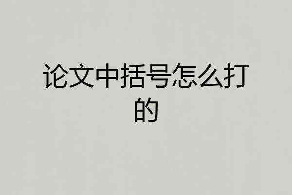 论文中括号怎么打的