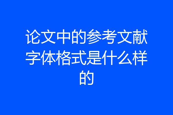 论文中的参考文献字体格式是什么样的