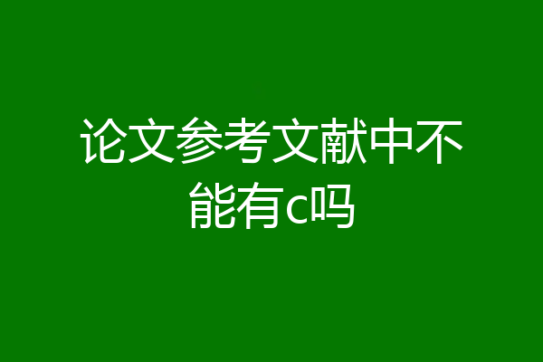 论文参考文献中不能有c吗