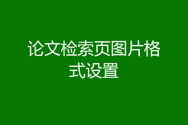 论文检索页图片格式设置