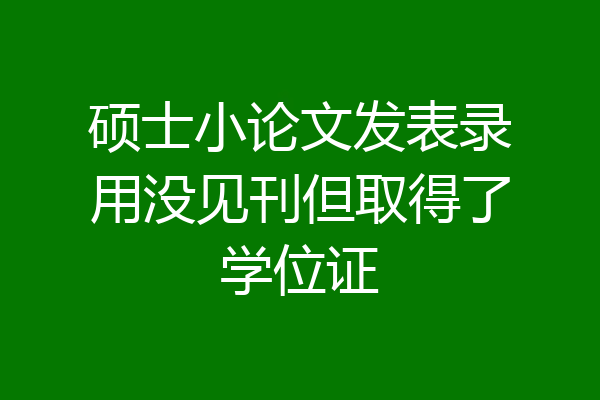 硕士小论文发表录用没见刊但取得了学位证