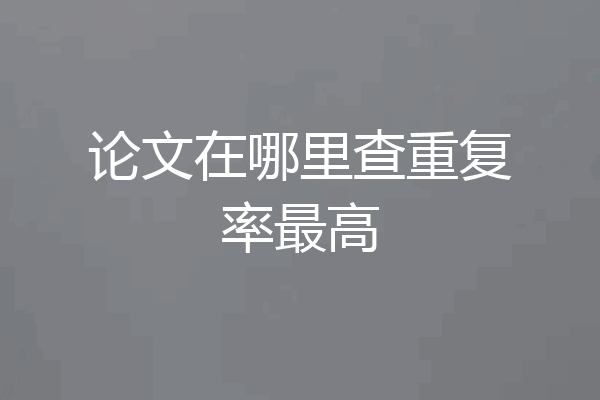论文在哪里查重复率最高