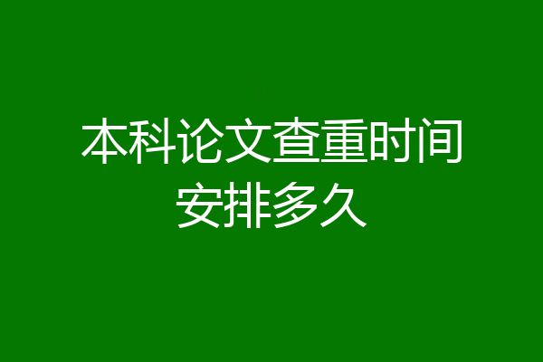 本科论文查重时间安排多久