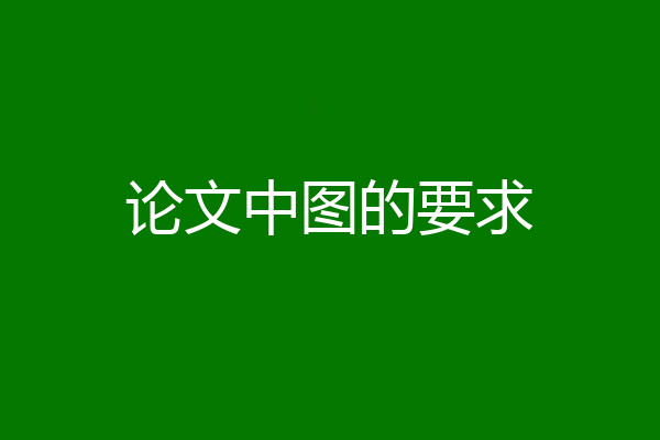 论文中图的要求