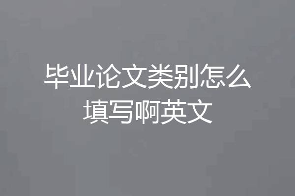 毕业论文类别怎么填写啊英文