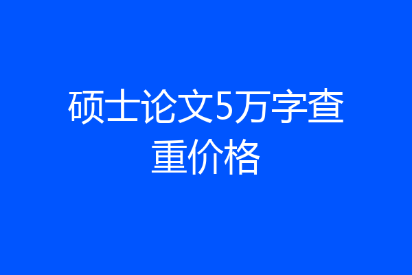 硕士论文5万字查重价格