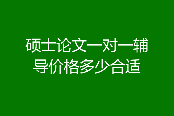 硕士论文一对一辅导价格多少合适