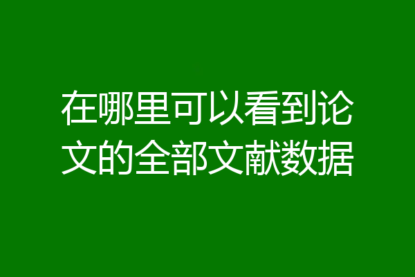 在哪里可以看到论文的全部文献数据