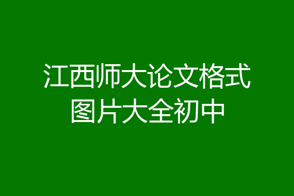 江西师大论文格式图片大全初中