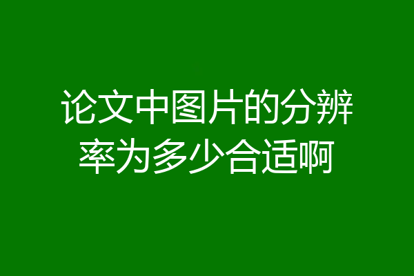 论文中图片的分辨率为多少合适啊