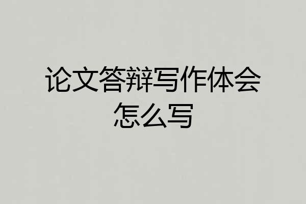 论文答辩写作体会怎么写