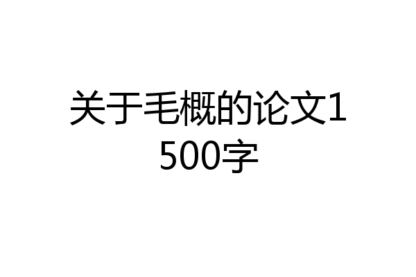 关于毛概的论文1500字