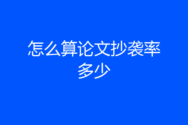 怎么算论文抄袭率多少