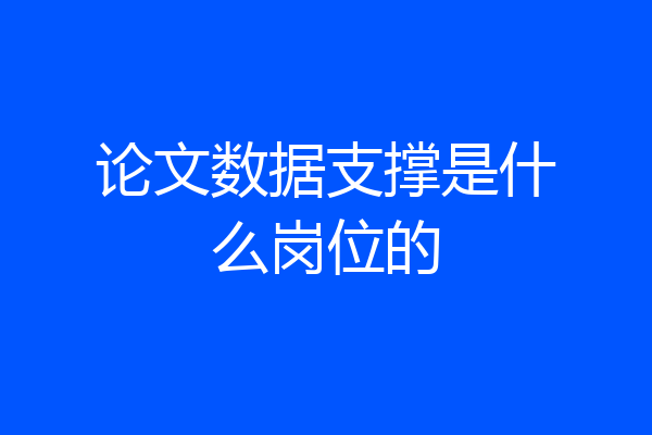 论文数据支撑是什么岗位的