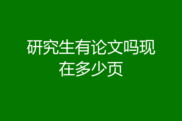 研究生有论文吗现在多少页