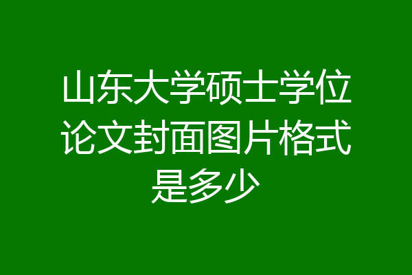 山东大学硕士学位论文封面图片格式是多少