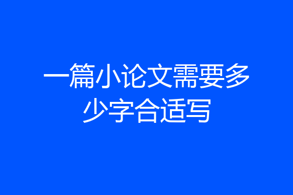 一篇小论文需要多少字合适写