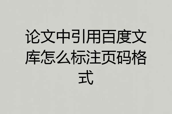 论文中引用百度文库怎么标注页码格式