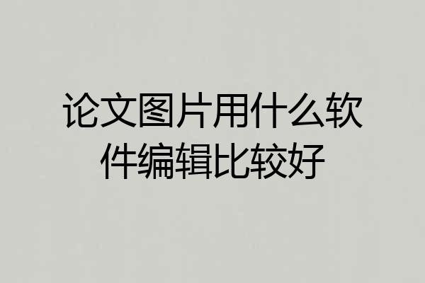论文图片用什么软件编辑比较好