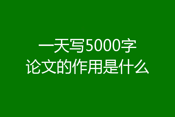 一天写5000字论文的作用是什么