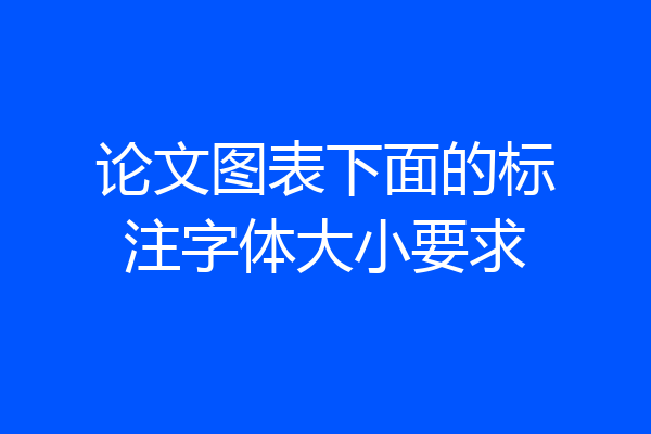 论文图表下面的标注字体大小要求