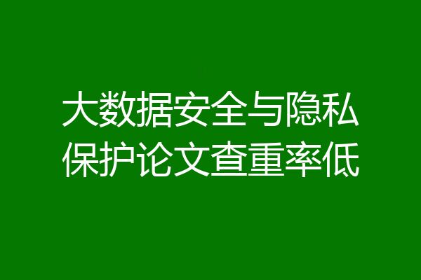 大数据安全与隐私保护论文查重率低