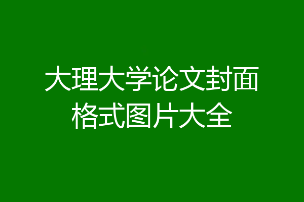 大理大学论文封面格式图片大全