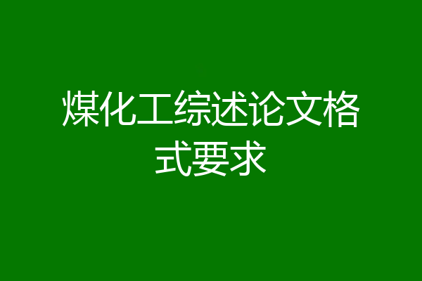 煤化工综述论文格式要求