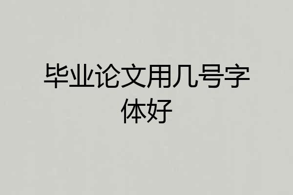 毕业论文用几号字体好