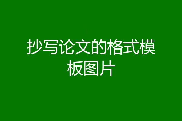 抄写论文的格式模板图片